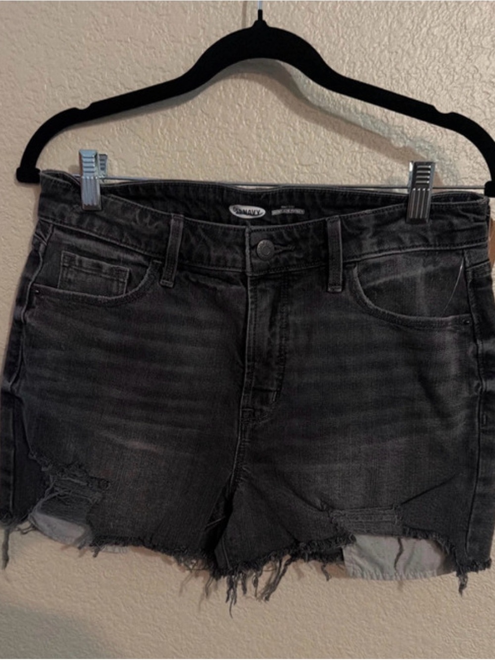 Old Navy Charcoal Washed Denim Cutoff Shorts